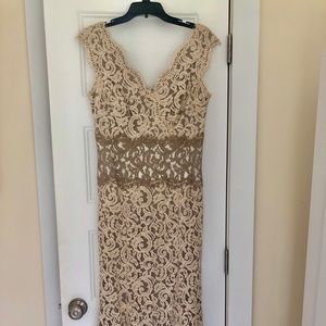 Tadashi Shoji Latte and Cream Gown